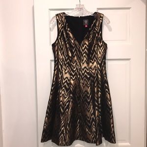 Vince Camuto Shimmery Black and Copper Dress